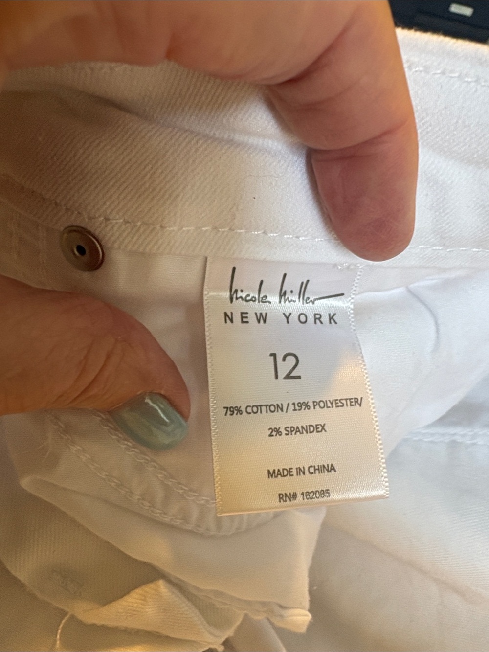 Nicole Miller high-rise ankle skinny, White Boyfriend Jeans Sz 12 - Picture 6 of 6
